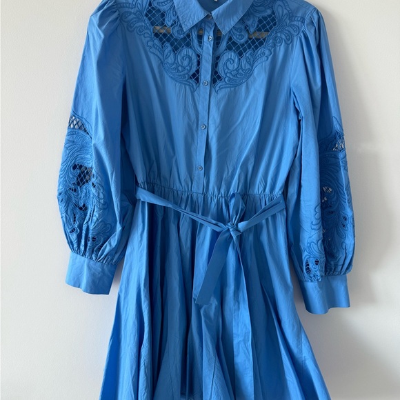 Maje Blue Dress with embroidery - Picture 4 of 5